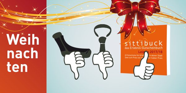 sittibuck, das Erlebnis-Gutscheinbuch als Geschenk zu Weihnachten